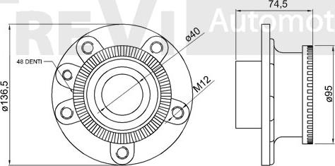 Trevi Automotive WB1203 - Riteņa rumbas gultņa komplekts autodraugiem.lv