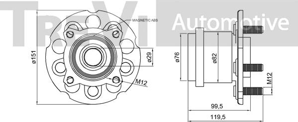 Trevi Automotive WB2360 - Riteņa rumbas gultņa komplekts autodraugiem.lv