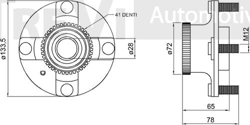 Trevi Automotive WB2215 - Riteņa rumbas gultņa komplekts autodraugiem.lv