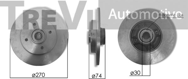 Trevi Automotive WB2223 - Riteņa rumbas gultņa komplekts autodraugiem.lv