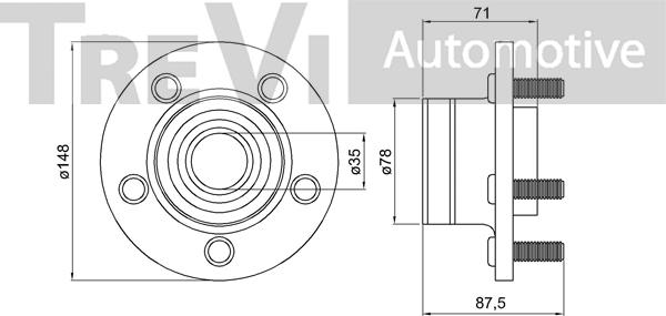 Trevi Automotive WB2222 - Riteņa rumbas gultņa komplekts autodraugiem.lv