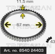Triscan 8540 24403 - Devēja gredzens, ABS autodraugiem.lv