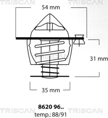 Triscan 8620 9691 - Termostats, Dzesēšanas šķidrums autodraugiem.lv