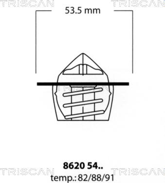 Triscan 8620 5488 - Termostats, Dzesēšanas šķidrums autodraugiem.lv