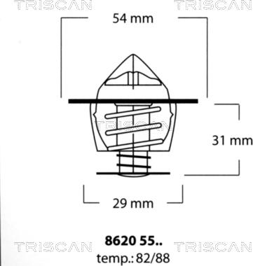 Triscan 8620 5582 - Termostats, Dzesēšanas šķidrums autodraugiem.lv