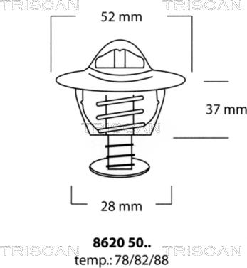 Triscan 8620 5082 - Termostats, Dzesēšanas šķidrums autodraugiem.lv