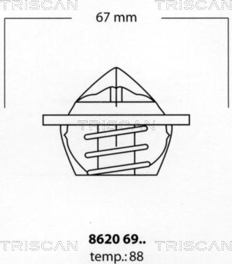 Triscan 8620 6988 - Termostats, Dzesēšanas šķidrums autodraugiem.lv