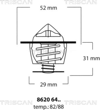 Triscan 8620 6482 - Termostats, Dzesēšanas šķidrums autodraugiem.lv