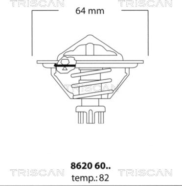 Triscan 8620 6082 - Termostats, Dzesēšanas šķidrums autodraugiem.lv