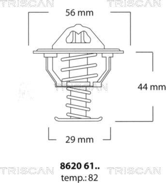 Triscan 8620 6182 - Termostats, Dzesēšanas šķidrums autodraugiem.lv