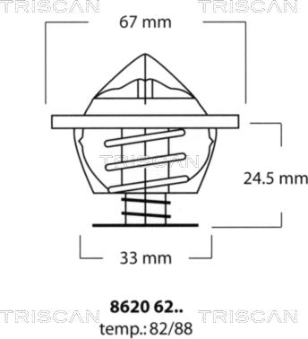 Triscan 8620 6282 - Termostats, Dzesēšanas šķidrums autodraugiem.lv