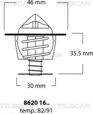 Triscan 8620 1691 - Termostats, Dzesēšanas šķidrums autodraugiem.lv