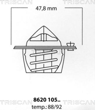 Triscan 8620 10588 - Termostats, Dzesēšanas šķidrums autodraugiem.lv