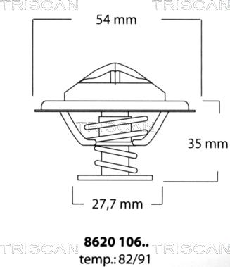Triscan 8620 10691 - Termostats, Dzesēšanas šķidrums autodraugiem.lv
