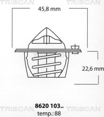 Triscan 8620 10388 - Termostats, Dzesēšanas šķidrums autodraugiem.lv