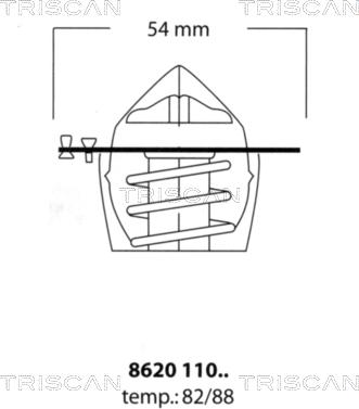Triscan 8620 11082 - Termostats, Dzesēšanas šķidrums autodraugiem.lv