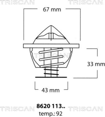 Triscan 8620 11392 - Termostats, Dzesēšanas šķidrums autodraugiem.lv