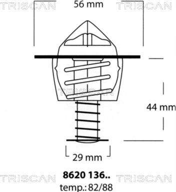 Triscan 8620 13688 - Termostats, Dzesēšanas šķidrums autodraugiem.lv