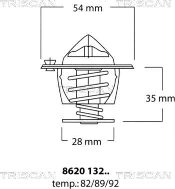 Triscan 8620 13292 - Termostats, Dzesēšanas šķidrums autodraugiem.lv