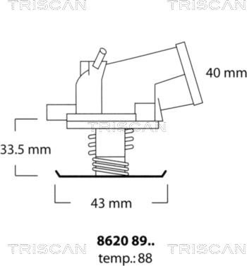 Triscan 8620 8988 - Termostats, Dzesēšanas šķidrums autodraugiem.lv