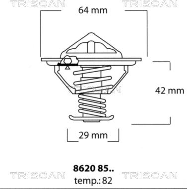 Triscan 8620 8582 - Termostats, Dzesēšanas šķidrums autodraugiem.lv