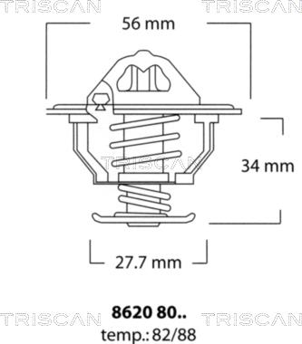 Triscan 8620 8088 - Termostats, Dzesēšanas šķidrums autodraugiem.lv