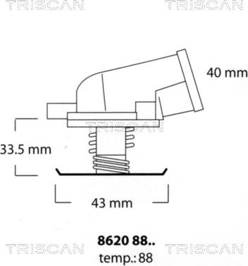 Triscan 8620 8888 - Termostats, Dzesēšanas šķidrums autodraugiem.lv