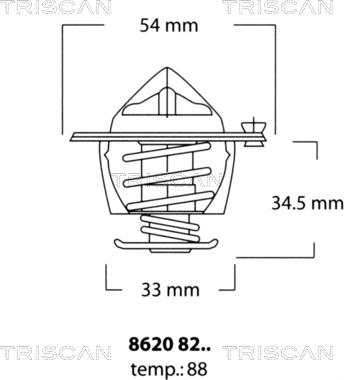 Triscan 8620 8288 - Termostats, Dzesēšanas šķidrums autodraugiem.lv