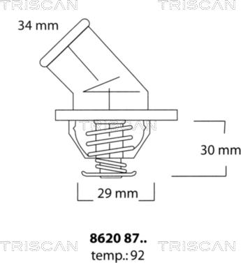 Triscan 8620 8792 - Termostats, Dzesēšanas šķidrums autodraugiem.lv