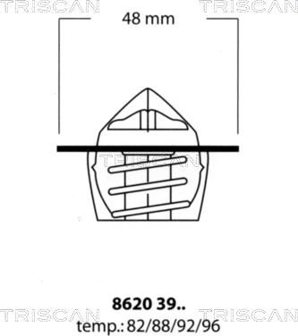 Triscan 8620 3988 - Termostats, Dzesēšanas šķidrums autodraugiem.lv