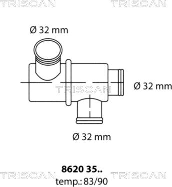 Triscan 8620 3590 - Termostats, Dzesēšanas šķidrums autodraugiem.lv