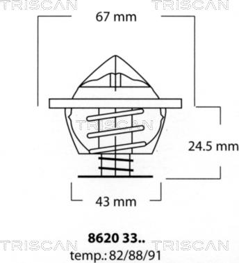 Triscan 8620 3391 - Termostats, Dzesēšanas šķidrums autodraugiem.lv