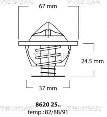 Triscan 8620 2591 - Termostats, Dzesēšanas šķidrums autodraugiem.lv