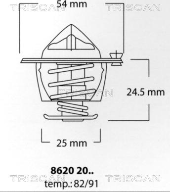 Triscan 8620 2091 - Termostats, Dzesēšanas šķidrums autodraugiem.lv