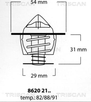 Triscan 8620 2191 - Termostats, Dzesēšanas šķidrums autodraugiem.lv