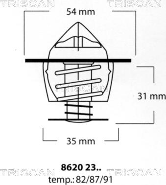 Triscan 8620 2387 - Termostats, Dzesēšanas šķidrums autodraugiem.lv