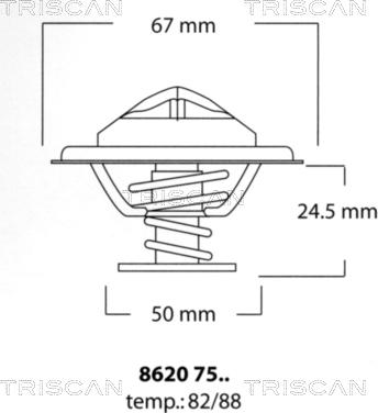 Triscan 8620 7588 - Termostats, Dzesēšanas šķidrums autodraugiem.lv