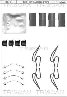 Triscan 8105 291633 - Piederumu komplekts, Disku bremžu uzlikas autodraugiem.lv