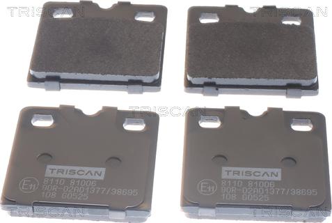 Triscan 8110 81006 - Bremžu uzliku kompl., Disku stāvbremze autodraugiem.lv