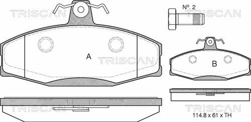Triscan 8110 29007 - Bremžu uzliku kompl., Disku bremzes autodraugiem.lv