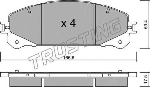 Trusting 954.0 - Bremžu uzliku kompl., Disku bremzes autodraugiem.lv