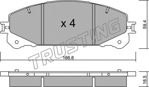 Trusting 954.1 - Bremžu uzliku kompl., Disku bremzes autodraugiem.lv