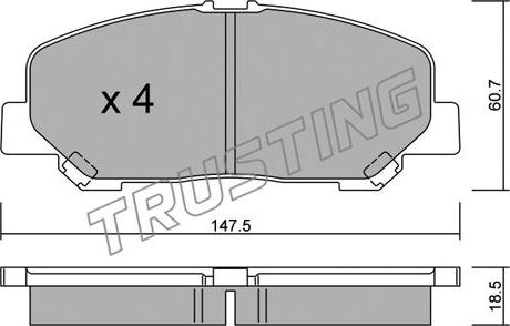 Trusting 922.0 - Bremžu uzliku kompl., Disku bremzes autodraugiem.lv