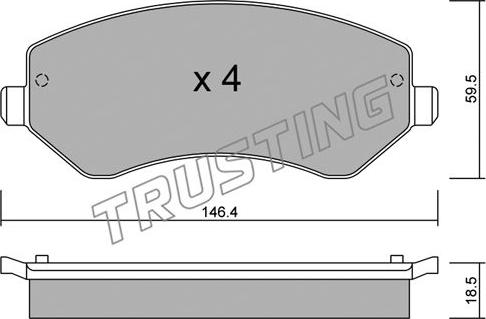 Trusting 540.0 - Bremžu uzliku kompl., Disku bremzes autodraugiem.lv