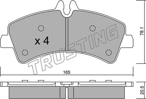 Trusting 690.0 - Bremžu uzliku kompl., Disku bremzes autodraugiem.lv