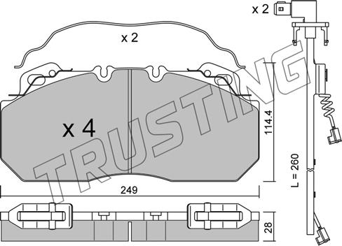 Trusting 605.0W - Bremžu uzliku kompl., Disku bremzes autodraugiem.lv