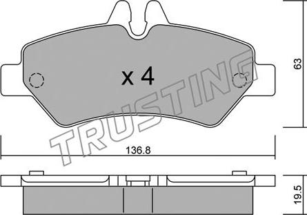 Trusting 688.0 - Bremžu uzliku kompl., Disku bremzes autodraugiem.lv