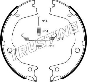 Trusting 046.227K - Bremžu loku kompl., Stāvbremze autodraugiem.lv