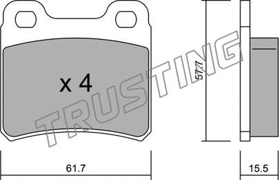 Trusting 143.0 - Bremžu uzliku kompl., Disku bremzes autodraugiem.lv