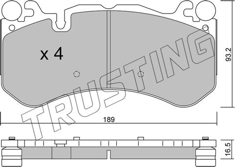 Trusting 1198.0 - Bremžu uzliku kompl., Disku bremzes autodraugiem.lv